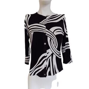 Pierri black and white cardigan sweater with beads size PS